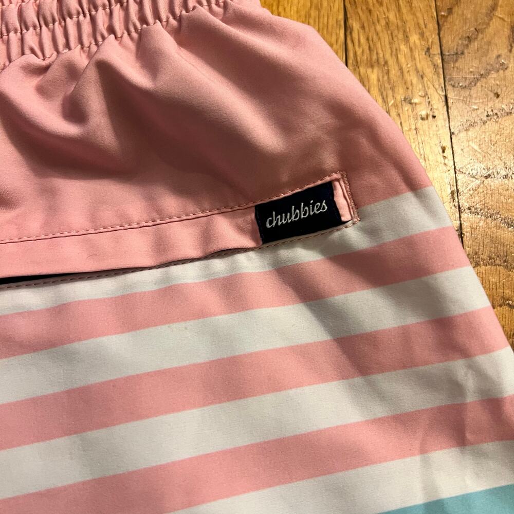 Chubbies Swim Trunk Mens Medium Striped 5.5” Mesh Lined Shorts ** - Picture 3 of 9